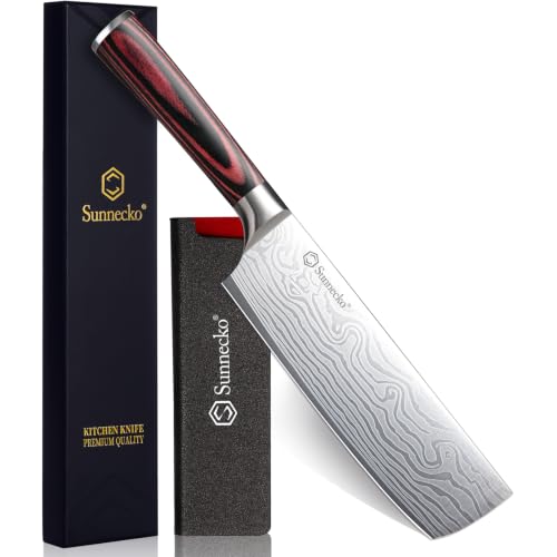 Sunnecko 7-Inch Nakiri Knife - All-Purpose Japanese Chef Knife for Vegetables & Meat