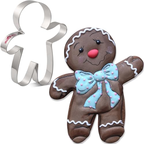 Large Gingerbread Man Cookie Cutter – Food Safe Stainless Steel, 5.6 inches