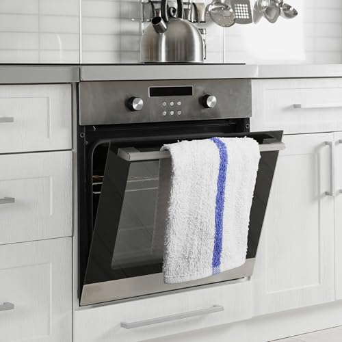 Reed&Pick Blue Stripe Kitchen Towels Pack of 60, 16x19 Multi-Purpose Absorbent Cloths