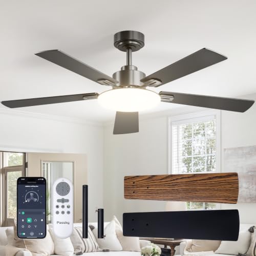 Black 52-Inch Ceiling Fan with Lights and Remote Control - Modern & Energy Efficient