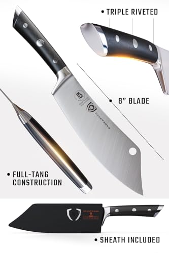 Dalstrong Crixus 8-Inch Chef and Cleaver Hybrid Knife – German HC Steel, Full Tang, Hand-Polished Edge, G10 Handle