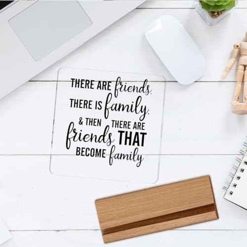 Friendship Gift Best Friends Gifts for Women Men There Are Friends There is Family Clear Desk Decorative Sign Acrylic Sign With Wooden Stand for Desk Table Shelf