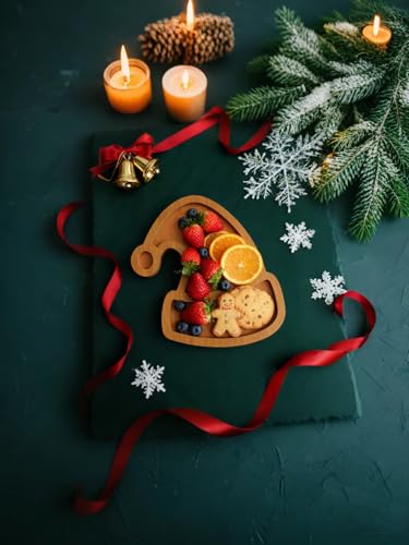 Christmas Hat Cheese Board & Serving Platter - Wooden Fruit Plate & Candy Tray