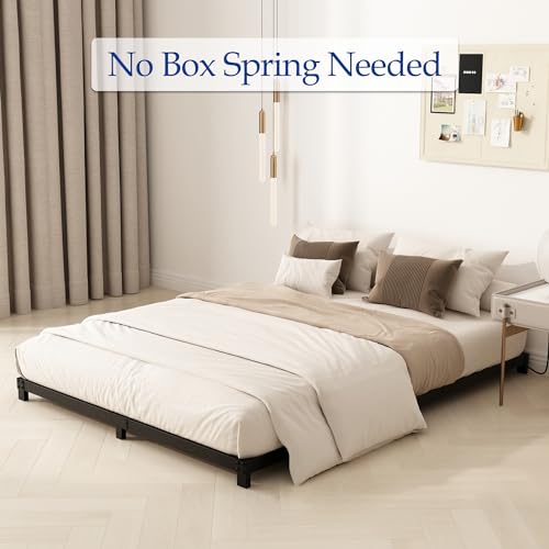Queen Bed Frame Low Profile 4 Inch Metal Bed Frame - Queen Size