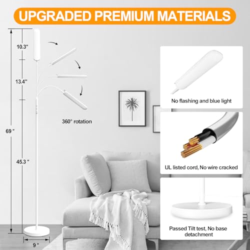 Marctronic White LED Floor Lamp 18W 1800LM Dimmable Remote & Smart Plug Compatible