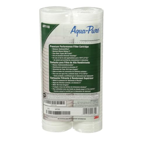 3M Aqua-Pure AP100 Series Whole House Water Filter Cartridge AP110 2-Pack 5 Micron Sediment