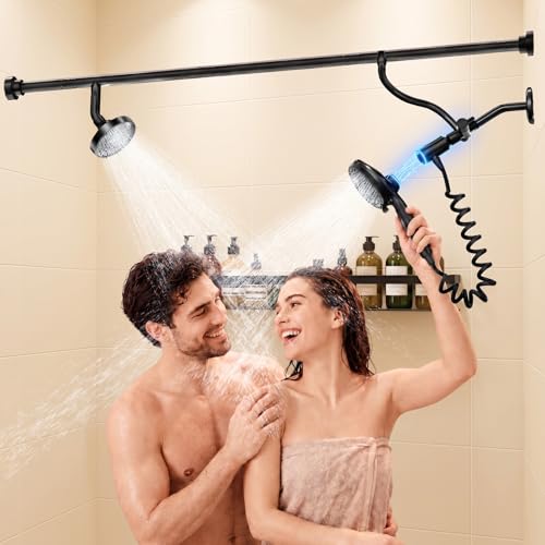 Lgotsm Dual Shower Head System with Magnetic Handheld - Black