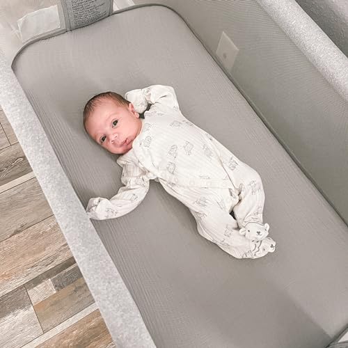 Baby Bassinet Fitted Sheet 2-Pack - Breathable Muslin for Newton Bassinet & Bedside Sleeper