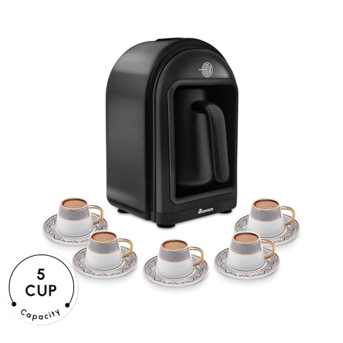 KARACA Hatır Turkish Coffee Maker, 5 Cups Electric Machine with Ember