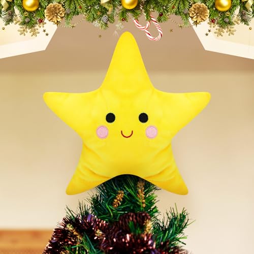 Shappy Christmas Star Tree Topper 9.45 Inch Plush Holiday Decoration