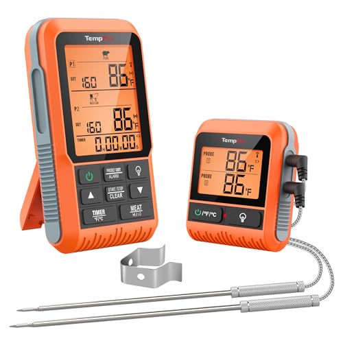 Wireless Meat Thermometer with Dual Probes, 500FT Range for Grilling & Smoking