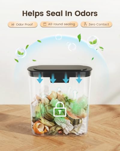 TIPGO 5 Gallon Black Touchless Bathroom Trash Can with Lid – Automatic Waste Bin