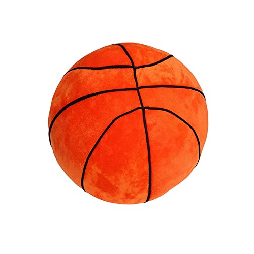 Basketball Plush,Plush Football Basketball Pillow,Stuffed Sports Throw Plushs Toy,Decorative Round Large Basketballs Pillow, 3D Ball Shaped Throw Pillows Gift for Girls or Boys (Orange,10")