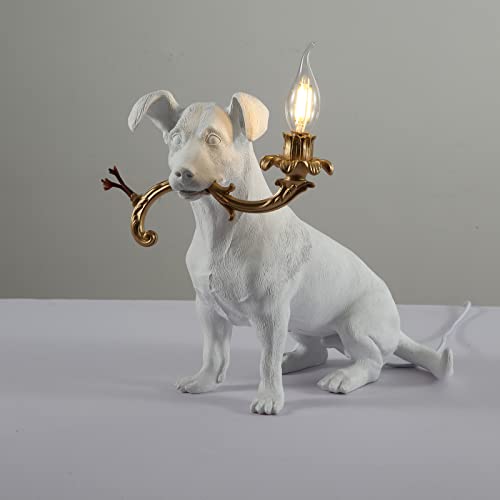 Dog Table Lamp Resin Animal Bedside Light - Cute Puppy Night Light