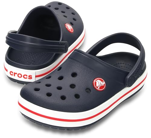 Crocs Kids Crocband Clogs Toddler Navy/Red - Lightweight Sporty Clogs for Kids