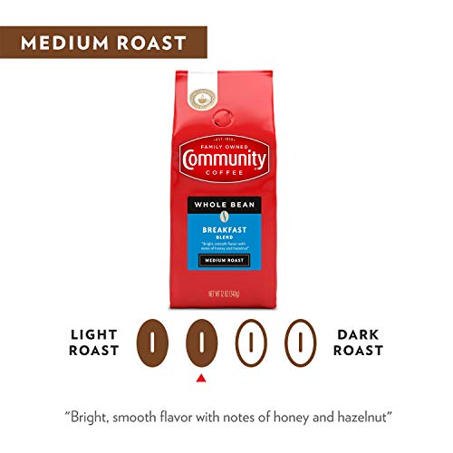 Community Coffee Breakfast Blend Whole Bean Coffee 12oz Pack of 6 - Medium Roast, 72oz Total