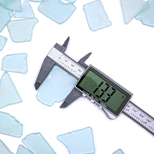 Tumbled Sea Glass 31oz - Frosted Crafting Gems for Christmas Tree Decor, Wreath DIY & Vase Filler | Beach Glass Pieces for Holiday Crafts and Home D?cor(Aqua White)