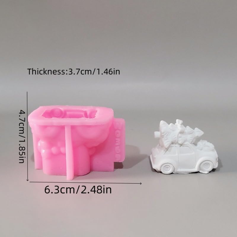 XMOX Car & Tree Silicone Mold for Candle, Soap & Resin Craft, Xmas Decor