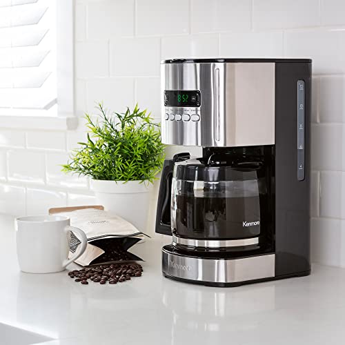 Koolatron Kenmore 12-Cup Programmable Coffee Maker with Glass Carafe - Black Variation