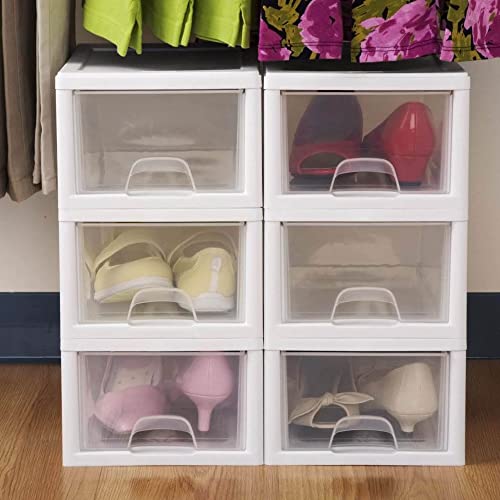 Sterilite Stacking Drawer Storage Organizer for Clothes 6 Quart 6 Pack