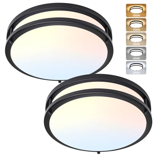 2 Pack Dimmable LED Ceiling Lights 36W 3000K-6000K Modern Flush Mount Fixture