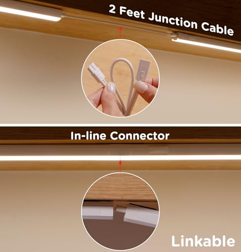 32 Inch Linkable Under Cabinet LED Lights Dimmable 3CCT Plug-in for Kitchen Shelf Closet - 4 Pack