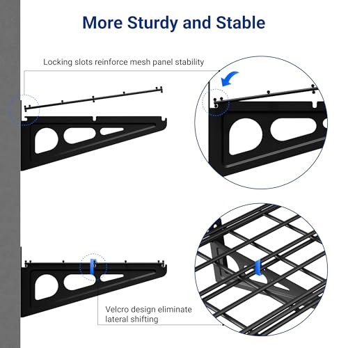 Wall Mounted Garage Storage Shelves - 12x72 Inch Black 2-Pack Floating Shelves