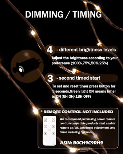 TYBEEU Star Light Tree Set 4ft, 5ft & 6ft with 600 Warm White LEDs - Indoor Outdoor Decor
