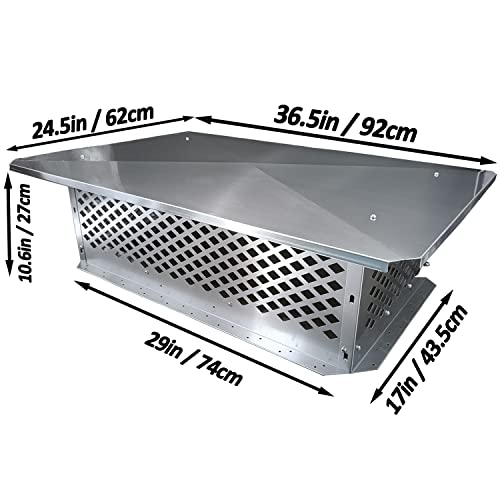 17 x 29 Stainless Steel Chimney Cap - All Weather Outdoor Vent Cover (Variation of THIS listing)