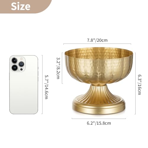 Hammered Gold Compote Vases Set of 10 - Elegant Centerpieces for Decor