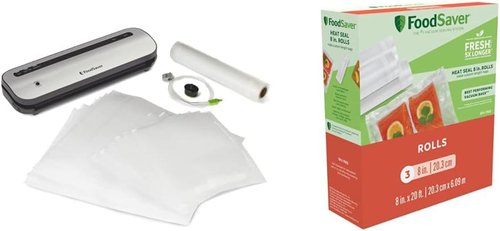 FoodSaver Vacuum Sealer - Space-Saving Design with Bags & Roll for Fresh Food Storage