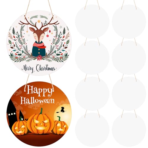 10 Pcs 12 in Aluminum Sublimation Door Hanging Disc Signs, Blank for