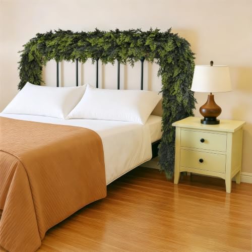 Green 9Ft Cedar Christmas Garland - 2 Pack Real Touch Holiday Decor