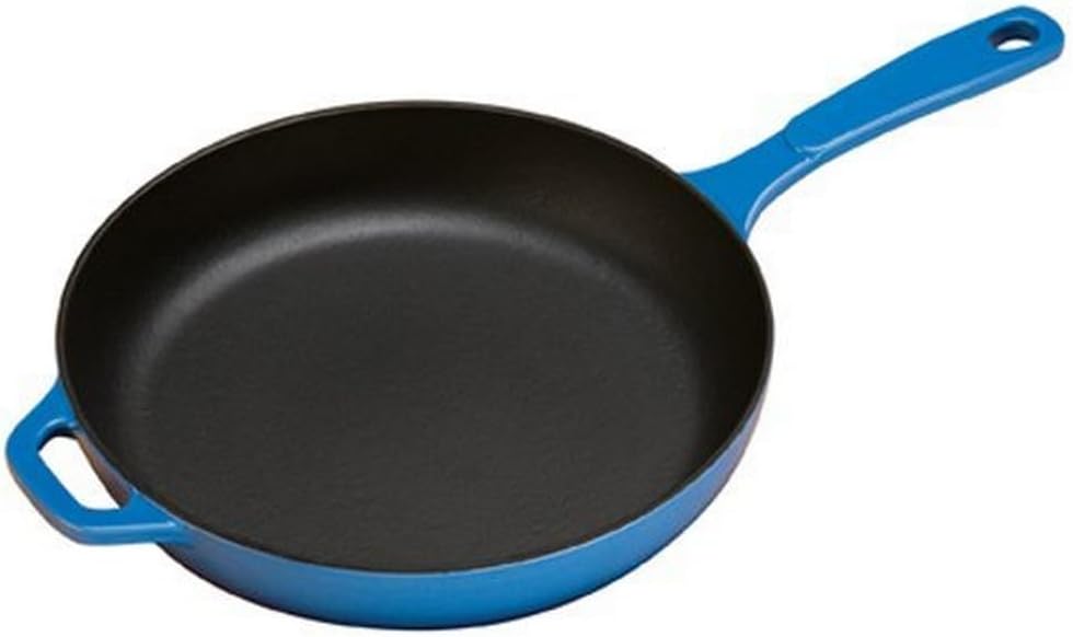 Lodge Enameled Cast Iron Skillet - 11-Inch | Vibrant Caribbean Blue Finish