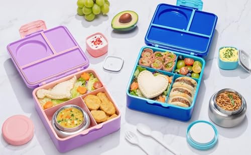 Fimibuke Jungle Dinosaurs Leakproof Kids Bento Lunch Box with 8.5oz Insulated Food Jar