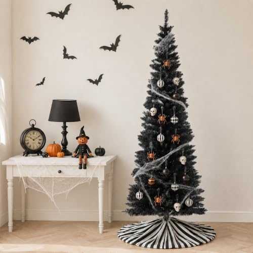 DONGVIBEY Black 5FT Unlit Artificial Pencil Christmas Tree for Small Spaces