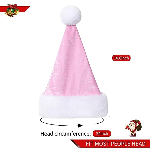 Santa Hat,Adults Unisex Velvet Christmas Hat,New Year Festive Party