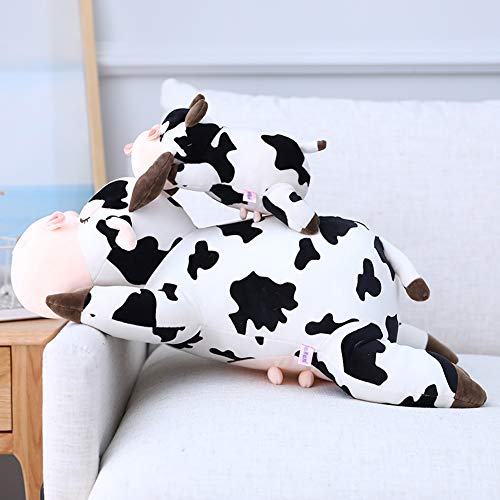 Cute Cow Plush Pillow, Soft Cow Plushie Hugging Pillow Gifts for Kids, 19.6"