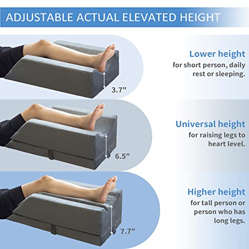 KingPavonini Grey Single Leg Height Adjustable Elevation Pillow for Post-Surgery Recovery