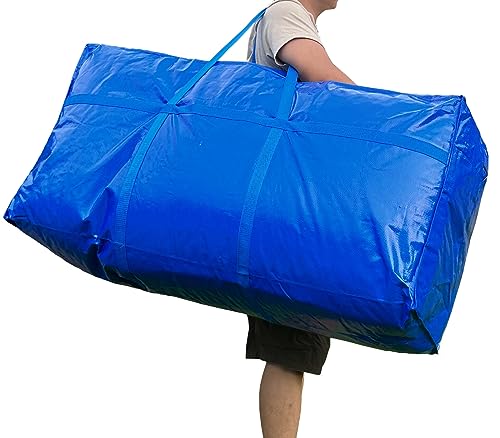 66 Gallon Extra Large Storage Bag 250L - Heavy Duty with Zipper, 1 Pack Blue (MKOKYD)