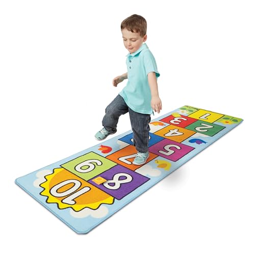 Hopscotch Rug for Kids - Melissa & Doug 3-Piece Indoor Outdoor Game Mat - Variation of Rug