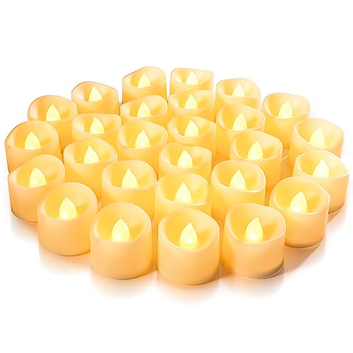 Homemory 100-Pack Flameless Tea Lights Candles Warm White Ivory - Battery Operated, 200+ Hours