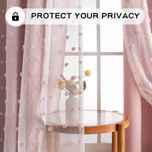 Pink Girls Blackout Curtains 52"W x 84"L Set of 2 - Kids Bedroom Window Drapes