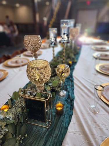 Dark Green Cheesecloth Table Runner - 10ft Christmas & Halloween Decor, Elegant Linen