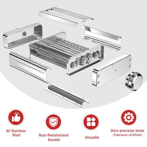 3-in-1 Stainless Steel Pasta Maker Attachment for KitchenAid Stand Mixer