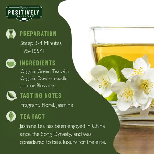 Organic Jasmine Green Tea Loose Leaf - 1 Pound (16 Ounce) - USDA Organic, Non-GMO