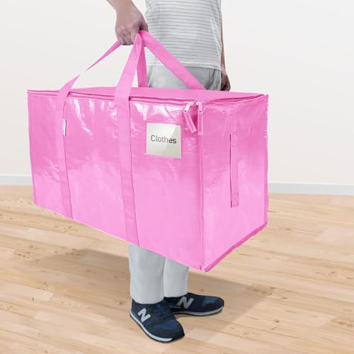 TICONN Pink 6 Pack Extra Large Waterproof Moving & Storage Bags with Handles