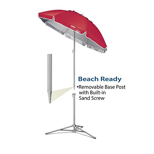 Wondershade Portable Sun Shade Umbrella - Red, Adjustable Beach & Outdoor Umbrella with Tripod Base