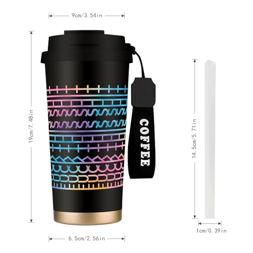 WKTML Black Insulated Coffee Mug with Hidden Message - 18 oz