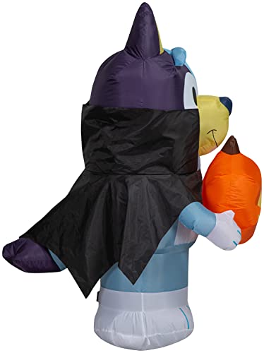 Bluey Halloween Inflatable - 3.5 Ft Lighted Vampire Yard Decoration with Jack O'Lantern & Stakes - Bluey Halloween